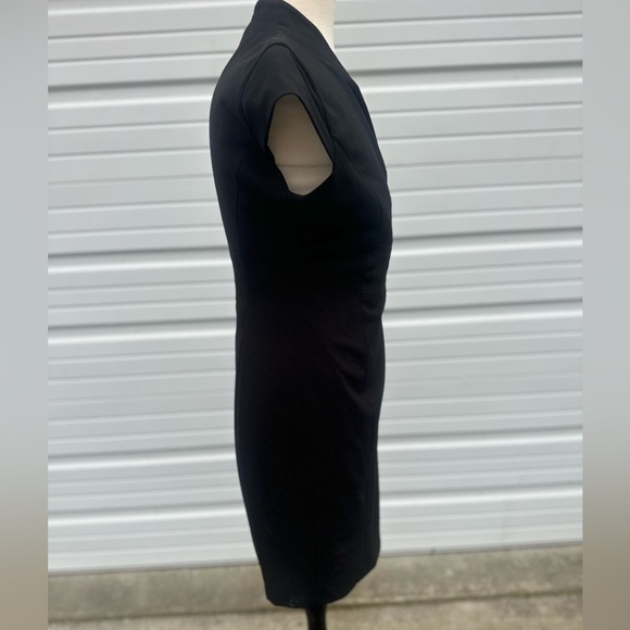 Calvin Klein Black Sheath Midi Dress V-Neck size 4 - Picture 5 of 14